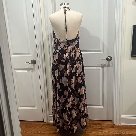 New Lulus Blooming Elegance Purple Floral Cutout Halter Maxi Dress Size XL - Picture 7 of 12